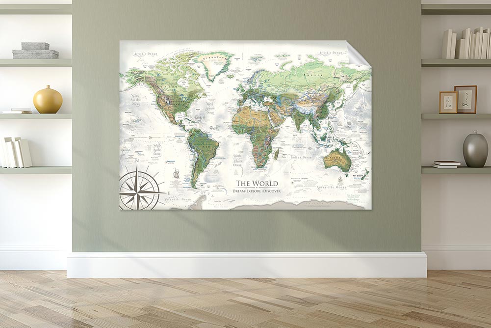 removable world map