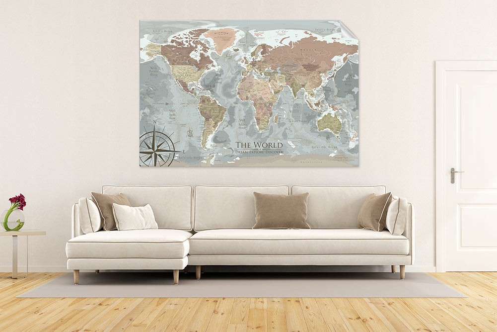 peel and stick world map