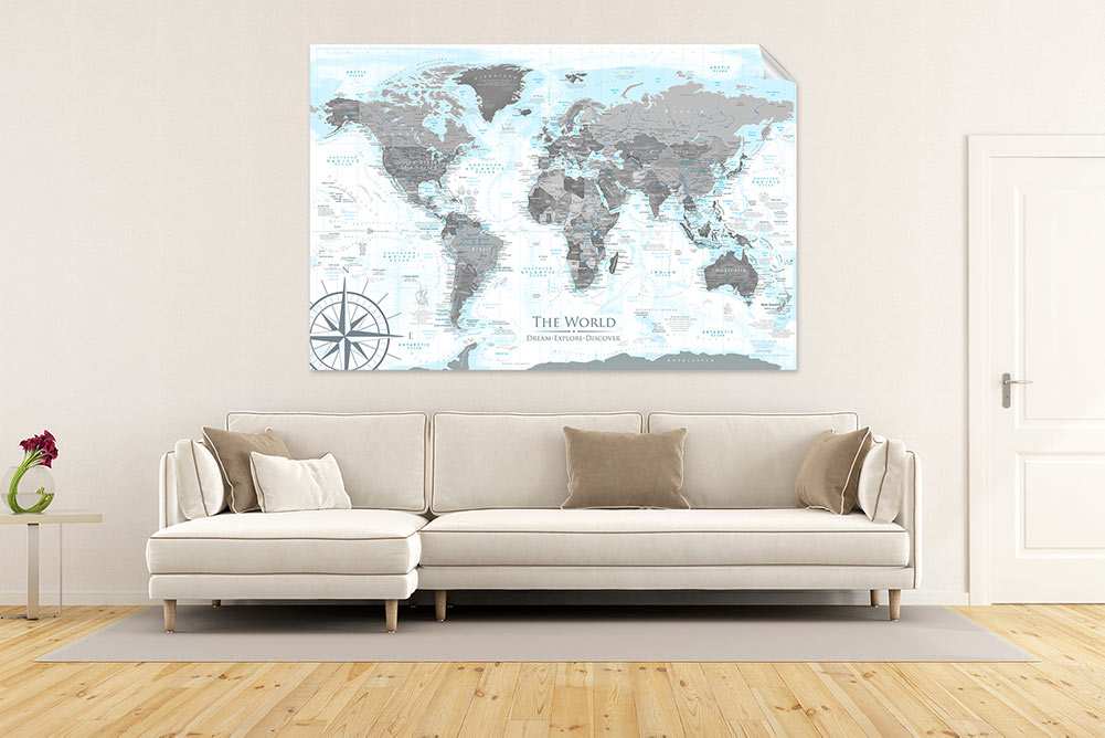 wall map of the world