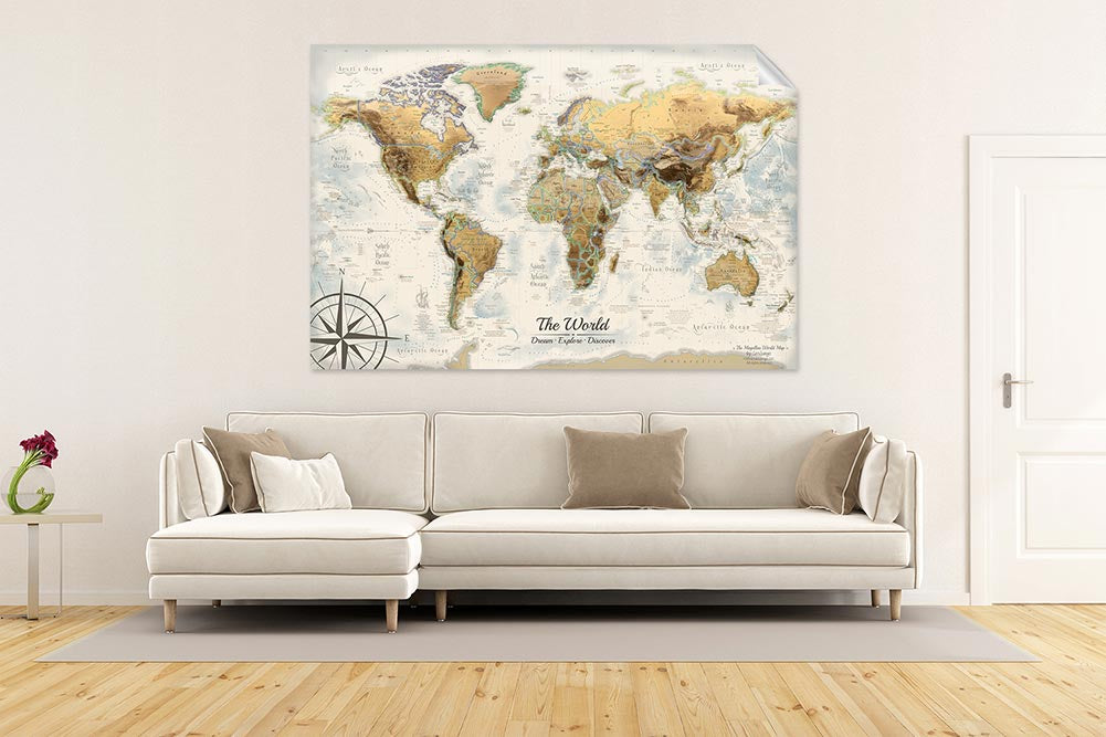 giant map removable wall
