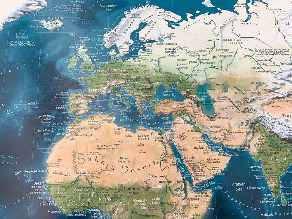 Europe on world map